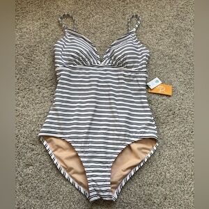 Kona Sol One Piece Swimsuit NWT MEDIUM Striped Women